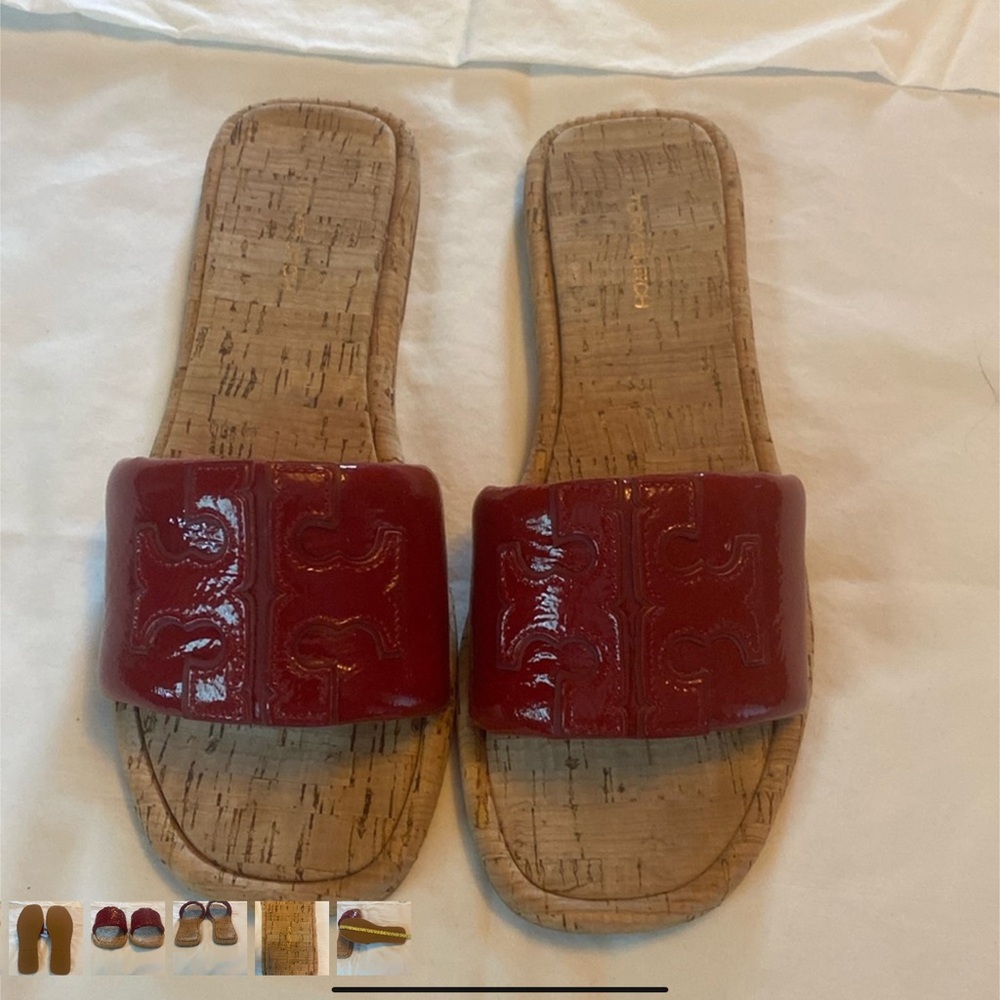 Tory Burch double T slides